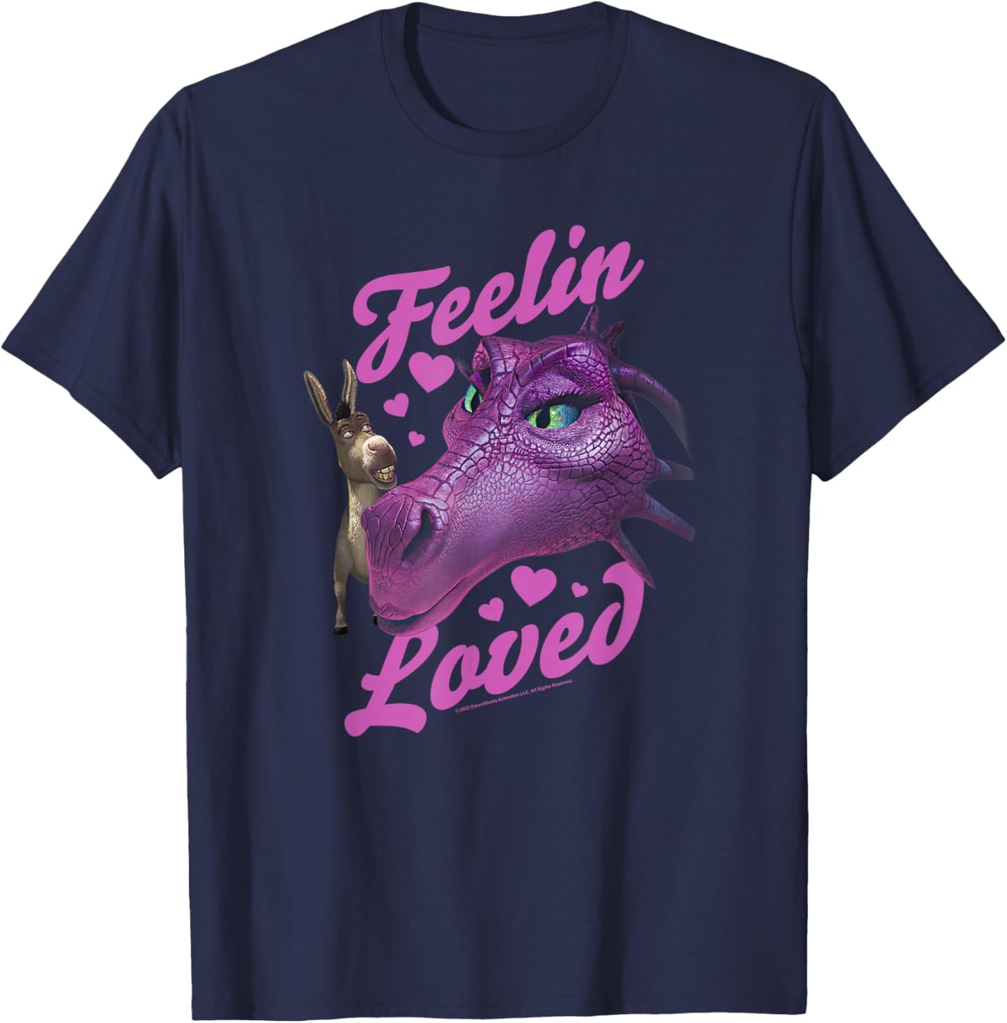 Shrek Donkey Dragon Feelin Loved T-Shirt - T-Shirt | Navy