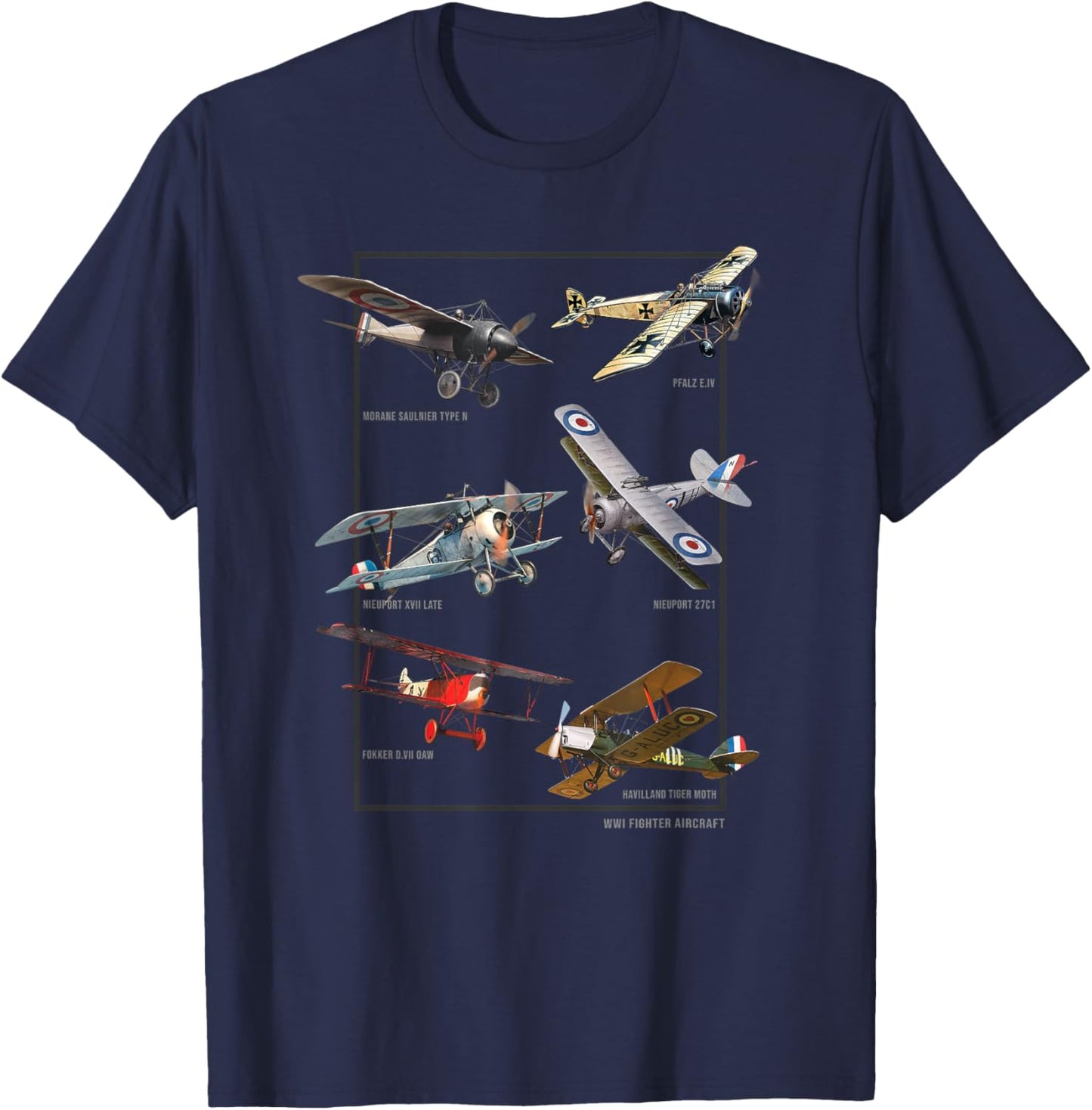 WWI Fighters Airplanes T-Shirt - T-Shirt | Navy