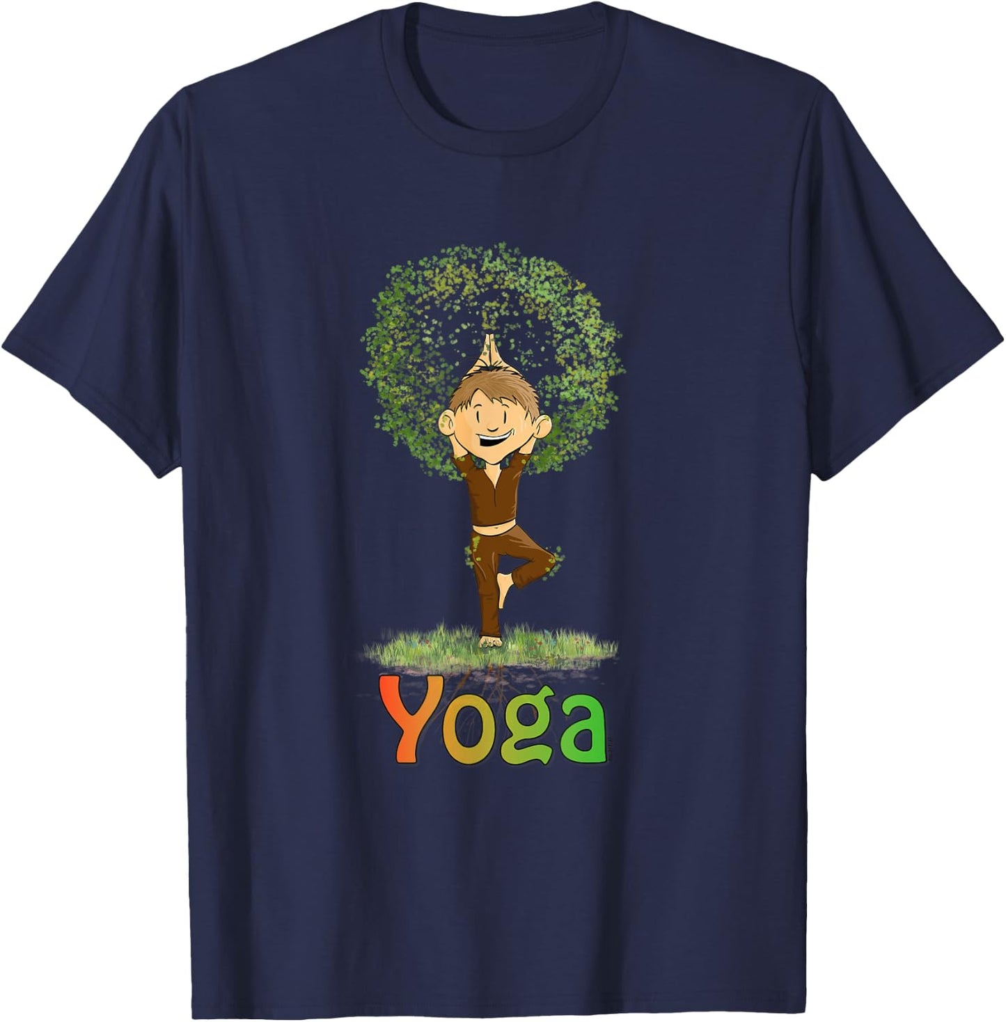 Kids Toddler Yoga Yogini The Tree Vrikshasana T-Shirt - T-Shirt | Navy
