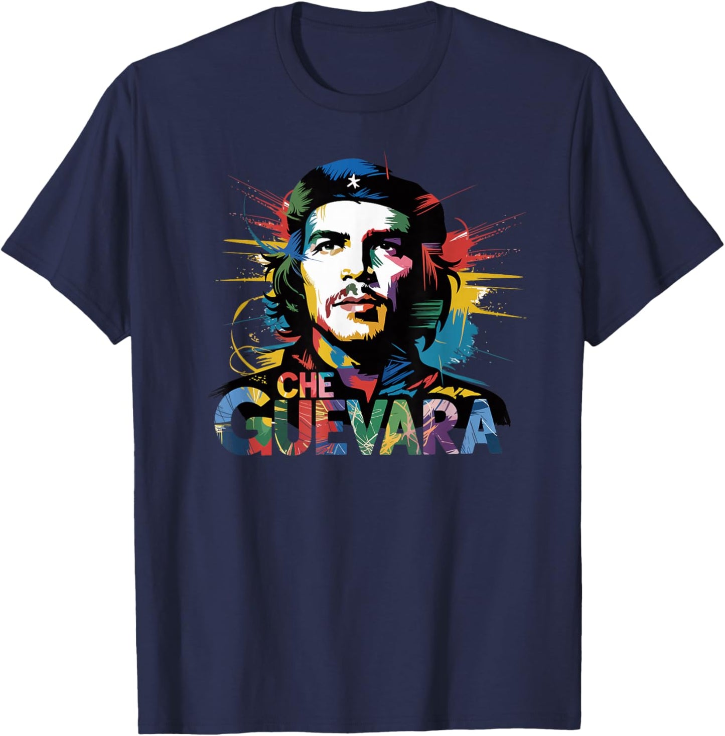 Che Guevara Revolution Rebel Drawing Cuba Communist , Black, S T-Shirt - T-Shirt | Navy