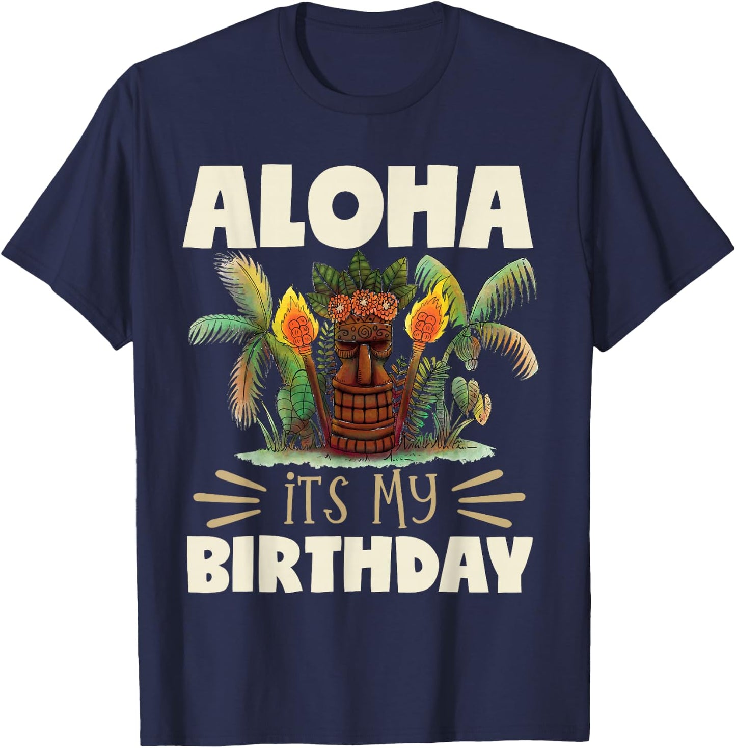 Hawaiian Islands Vintage Souvenir Aloha Its My Birthday T-Shirt - T-Shirt | Navy