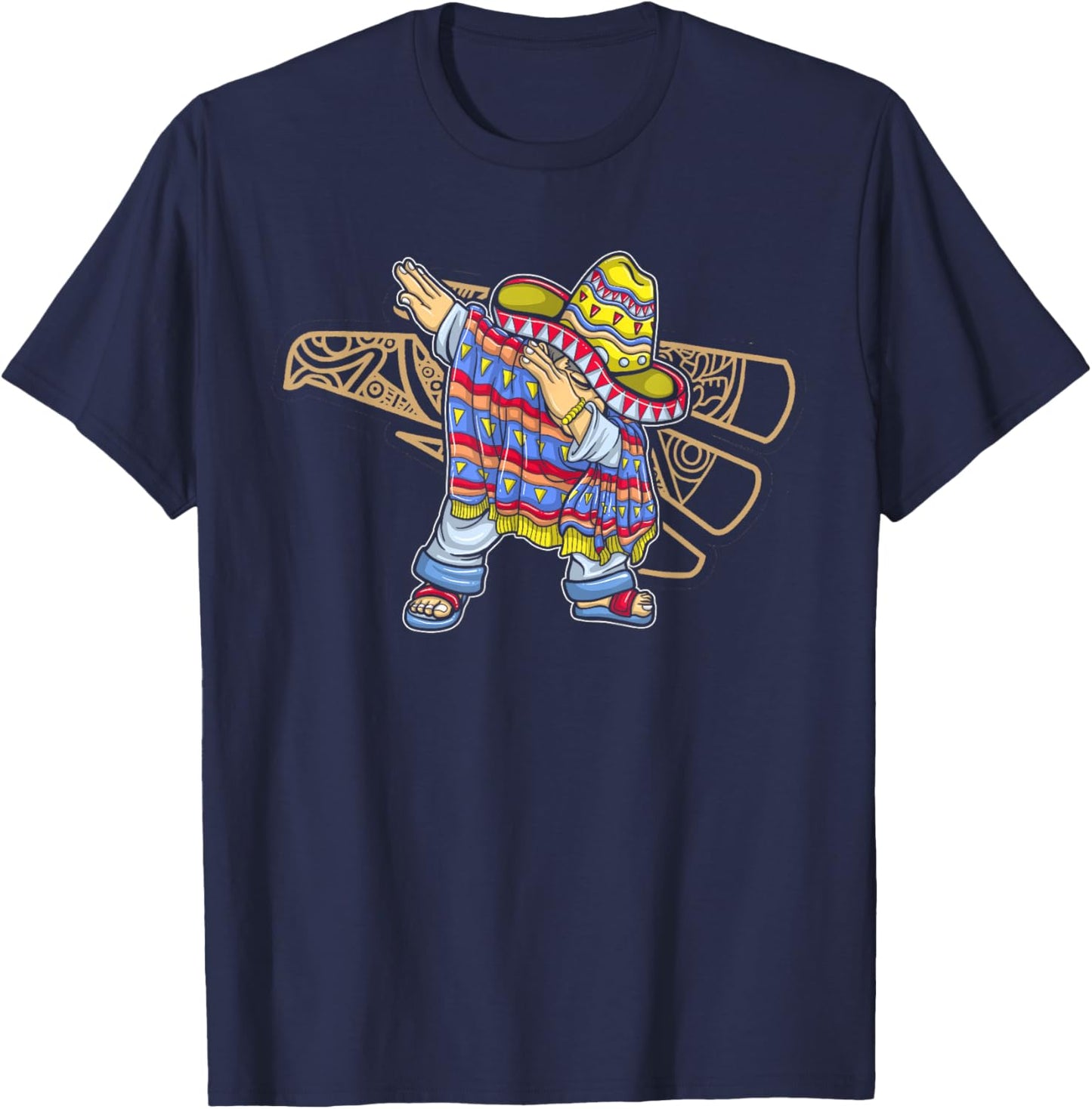 Mexico Dab Dabbing Mexican Flag Pride Jersey T-Shirt - T-Shirt | Navy