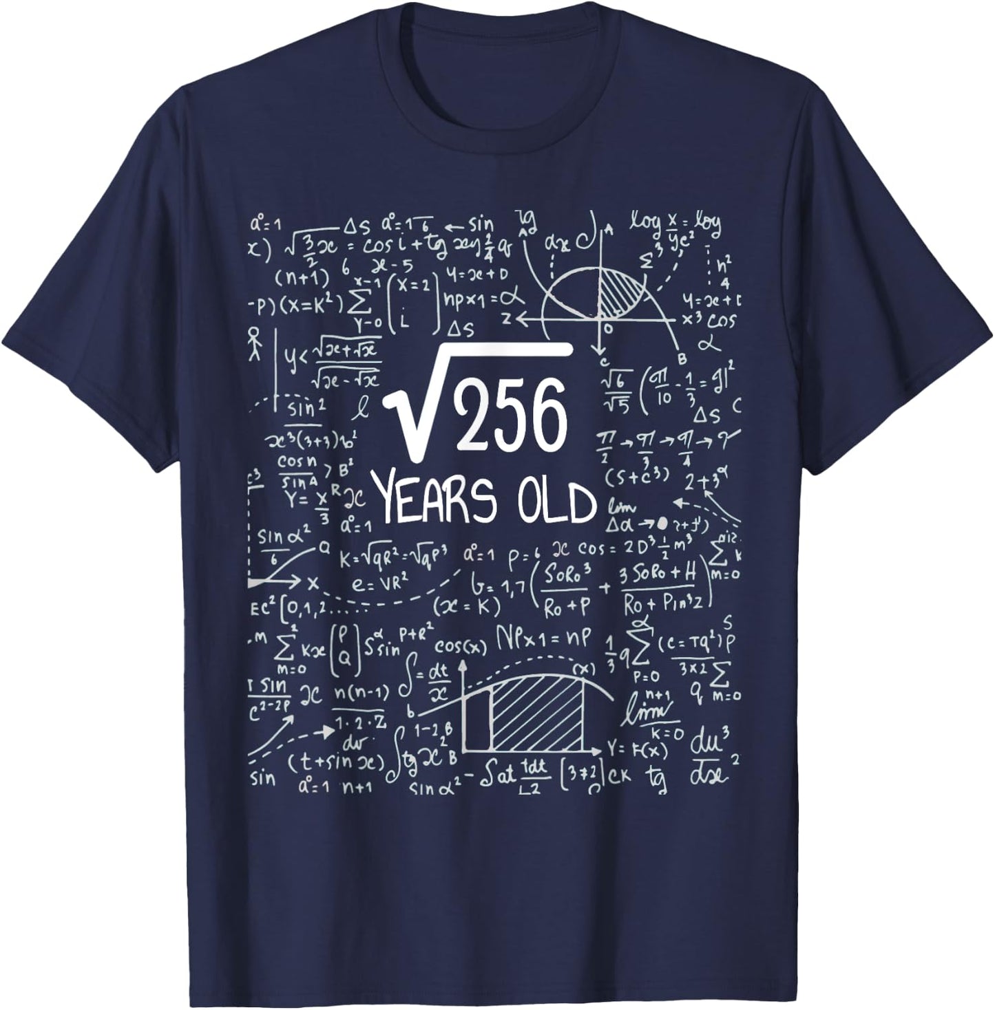 16th Birthday Square Root of 256: 16 Years Old T-Shirt - T-Shirt | Navy