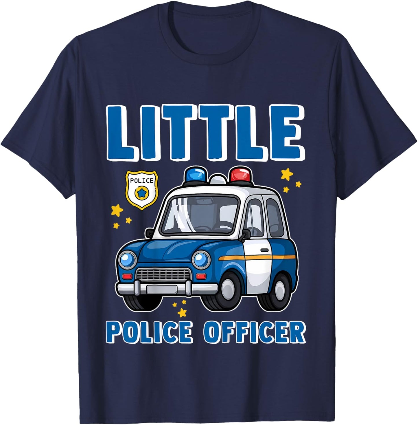 Kids Little Police Officer Cop Car Policeman Toddler Boys Youth T-Shirt - T-Shirt | Navy