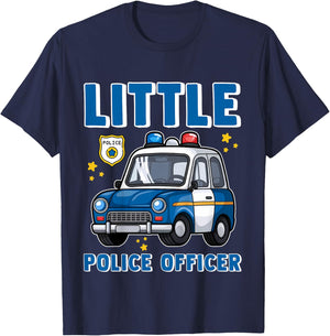Kids Little Police Officer Cop Car Policeman Toddler Boys Youth T-Shirt - T-Shirt | Navy