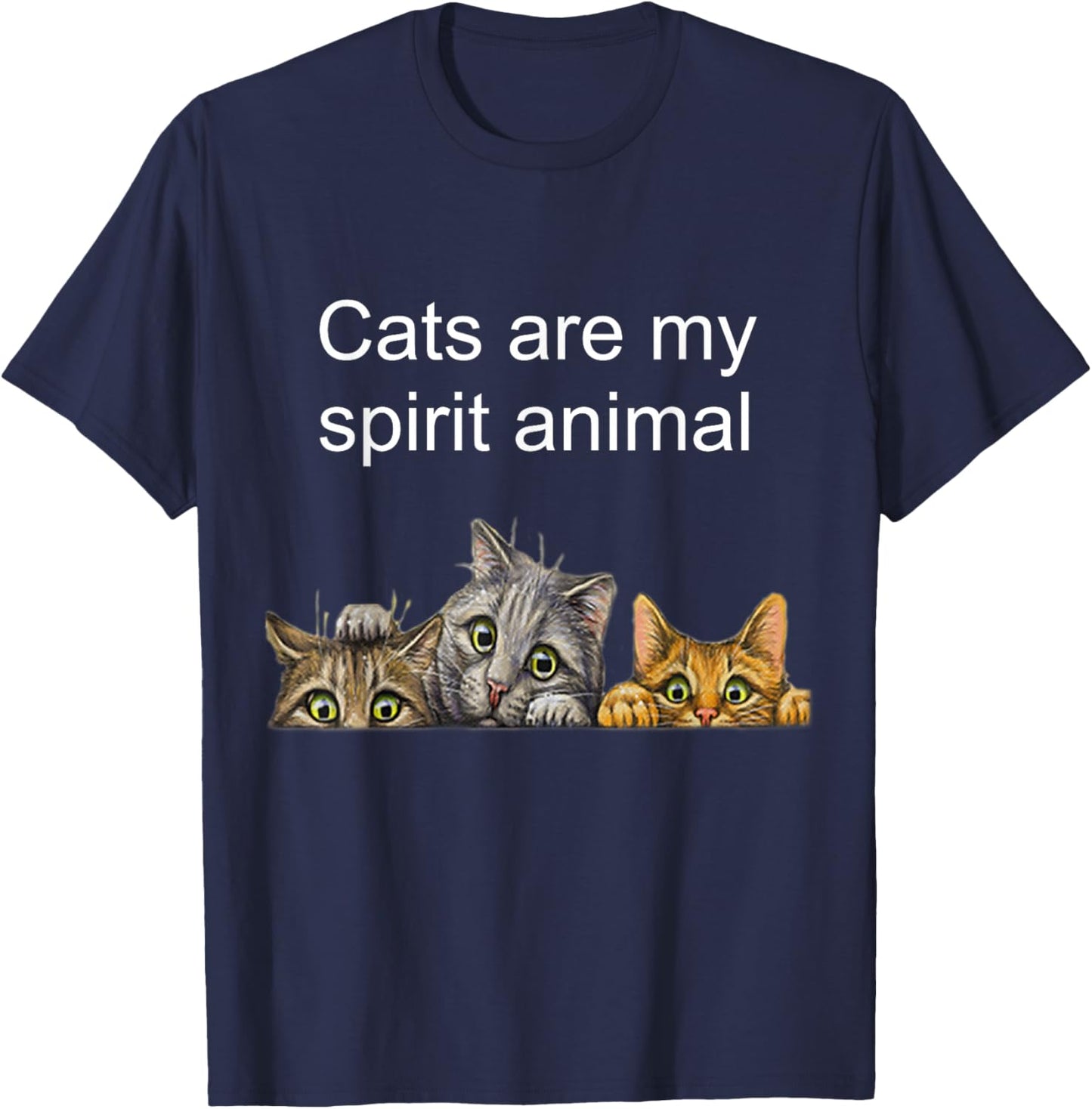 Cats are My Spirit Animal T-Shirt - T-Shirt | Navy