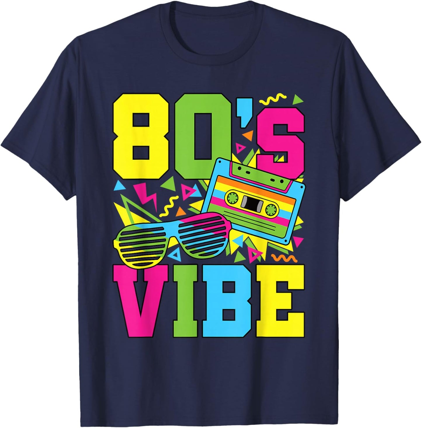 80's Vibe Retro 1980s 80s Style Party Outfit Men Women Kids T-Shirt - T-Shirt | Navy