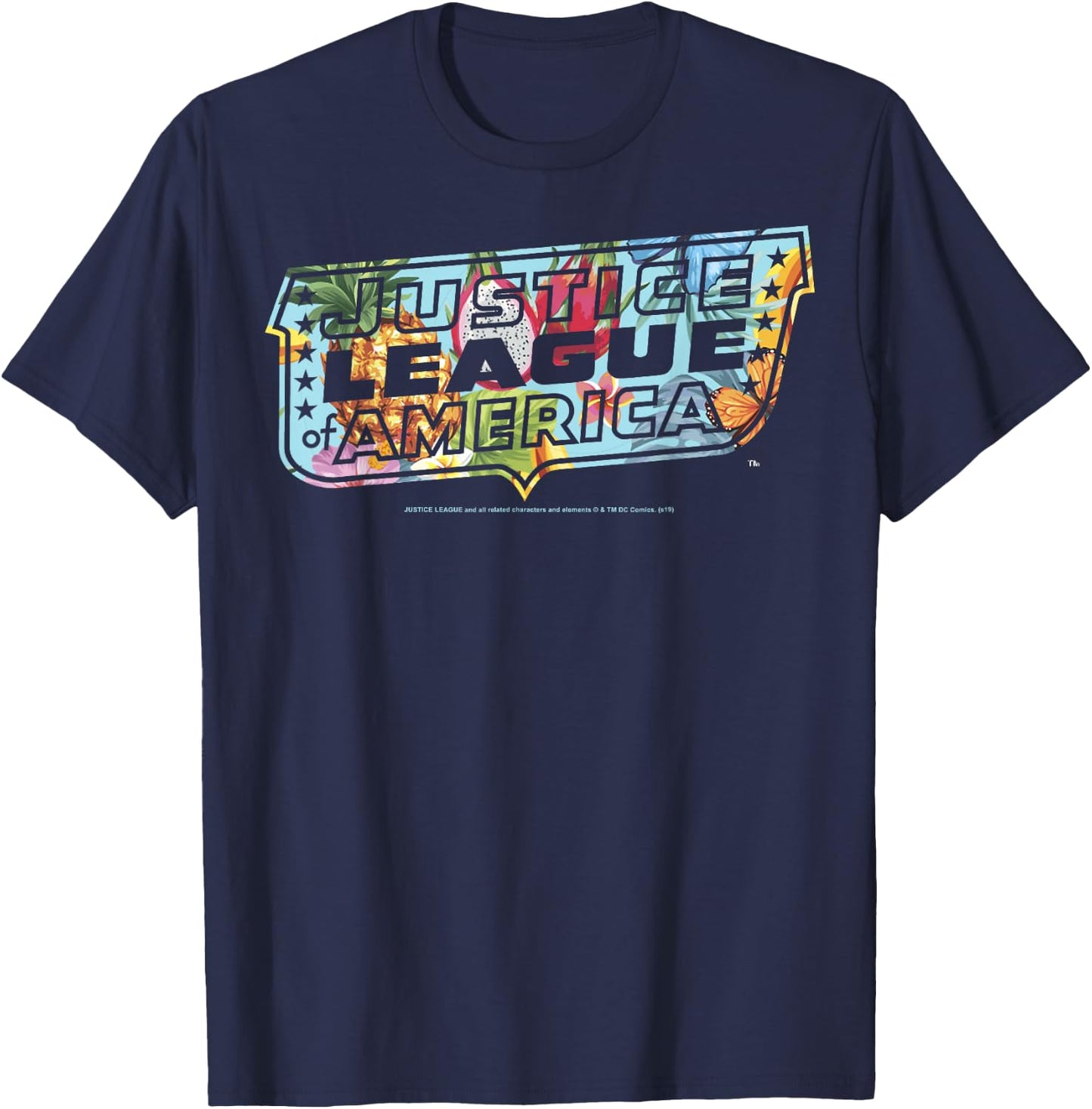 DC Comics Justice League Dragon Fruit Logo T-Shirt - T-Shirt | Navy