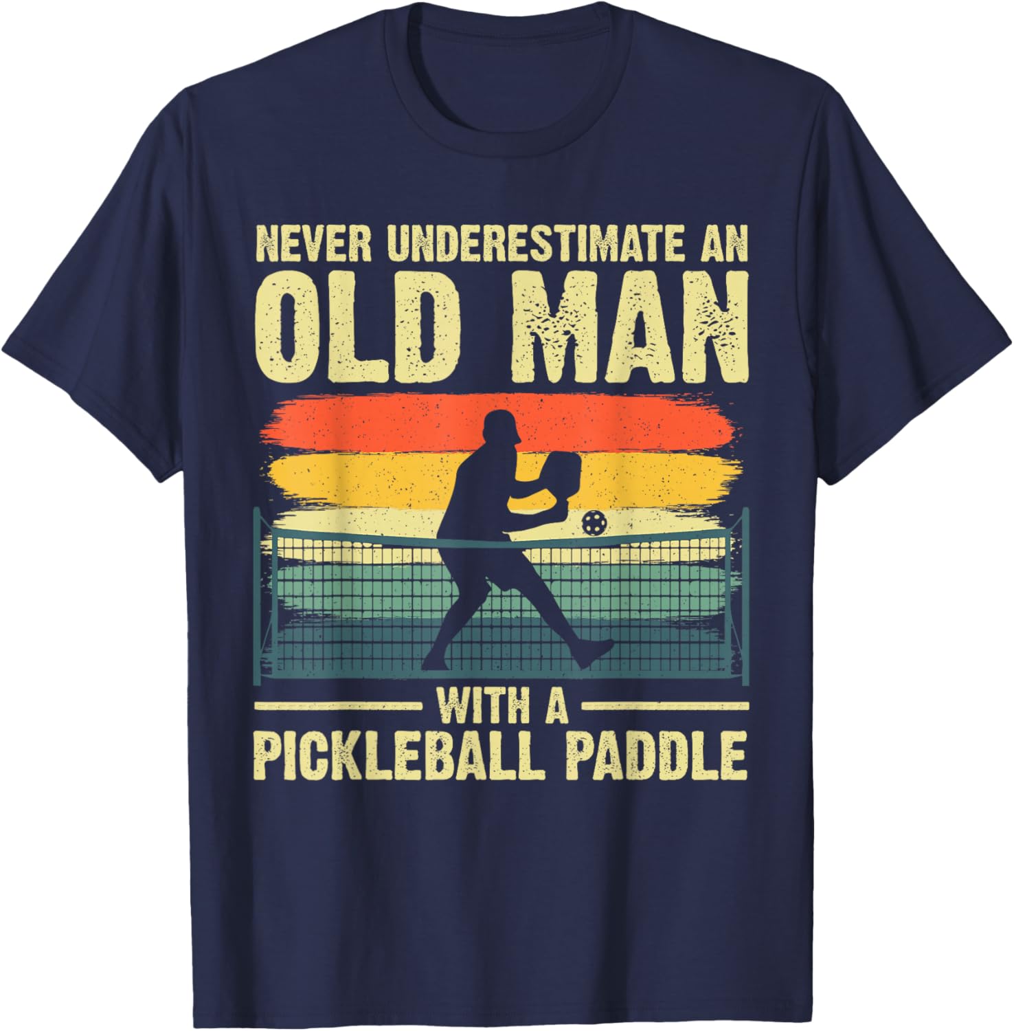 Cool Pickleball Design Grandpa Pickleball Player Small T-Shirt - T-Shirt | Navy