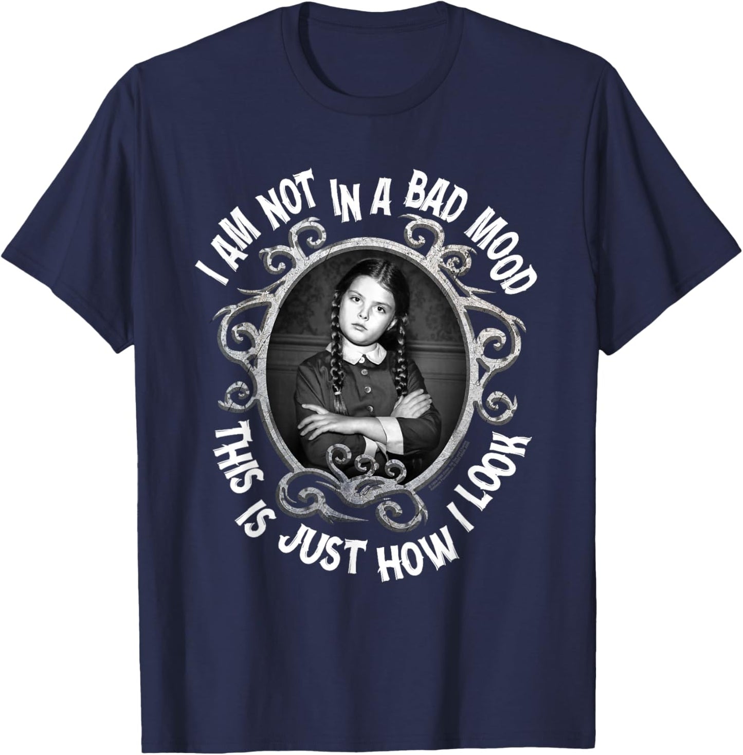 The Addams Family Wednesday Bad Mood T-Shirt - T-Shirt | Navy