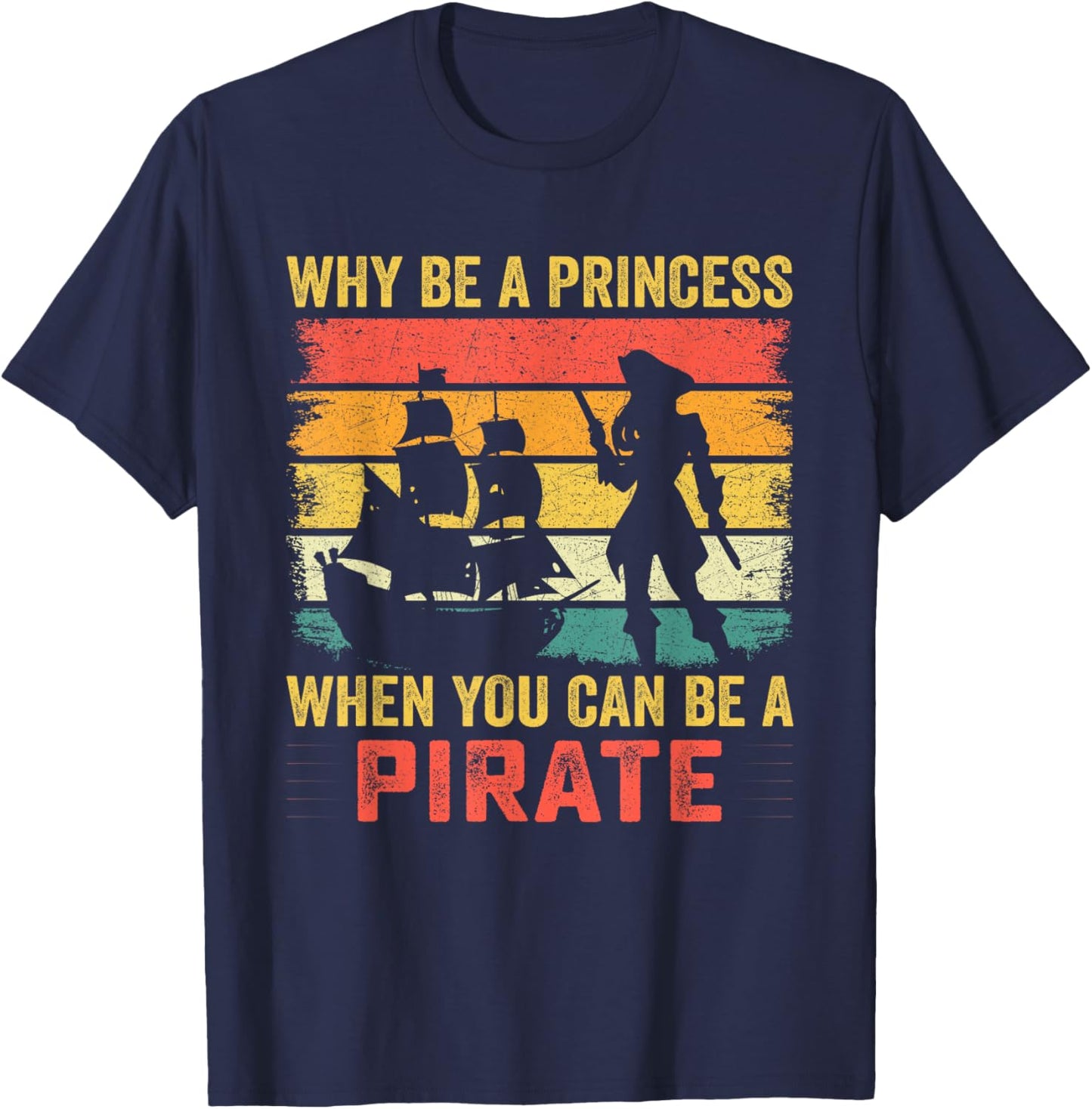 Pirate Princess Crossbones Girl Retro Pirates Women T-Shirt - T-Shirt | Navy
