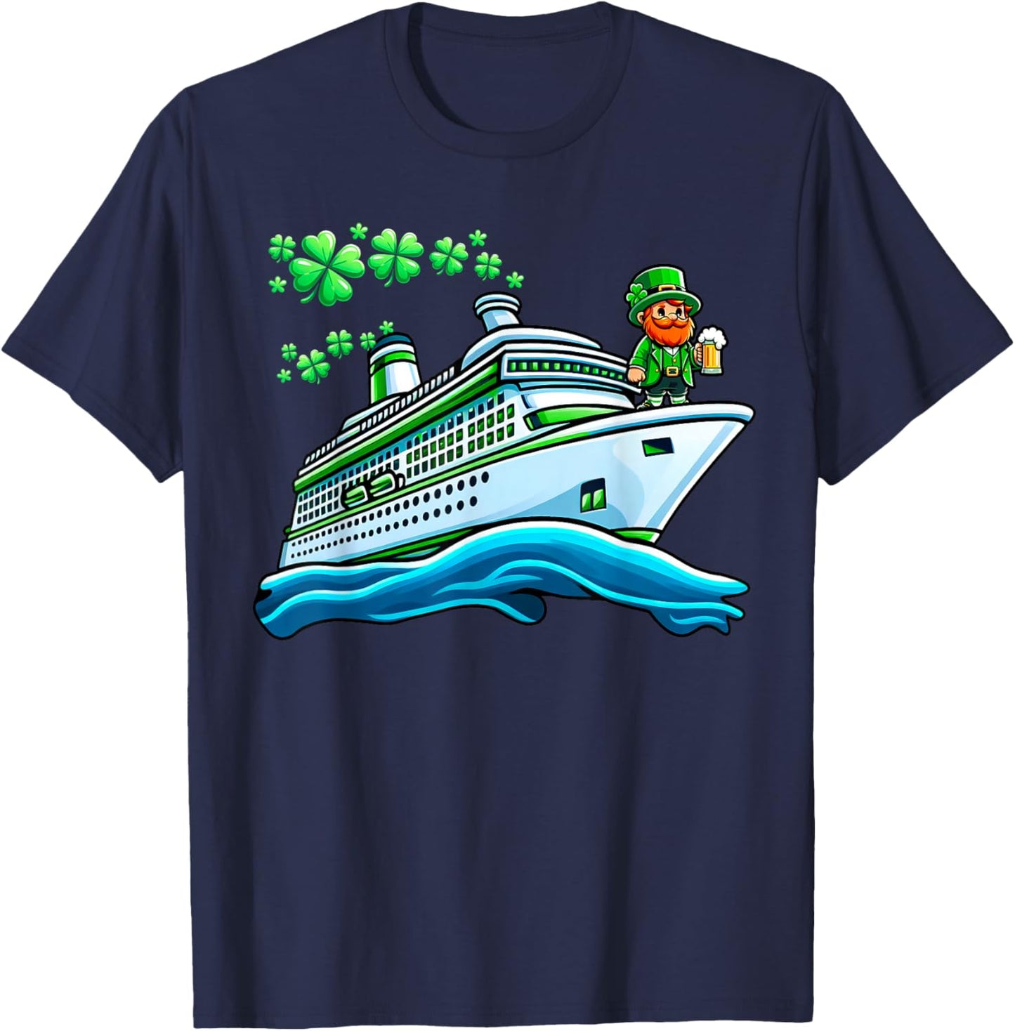 St Patricks Day Cruise Shamrock Family Trip Saint Paddys T-Shirt - T-Shirt | Navy