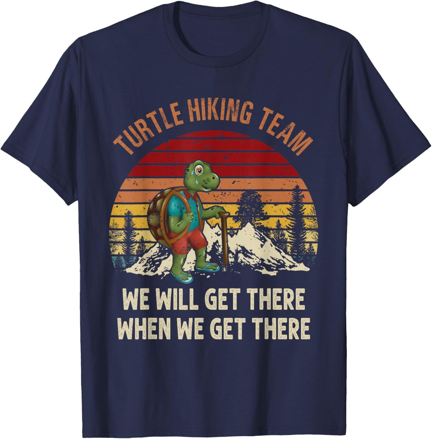 Turtle Hiking Team For Turtle Lover Hiking Travelling T-Shirt - T-Shirt | Navy