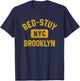 Bed-Stuy Brooklyn NYC Gym Style Distressed Amber Print T-Shirt - T-Shirt | Navy