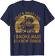 Chef Dad That's What I Do I Smoke Meat & I Know Things BBQ T-Shirt - T-Shirt | Navy