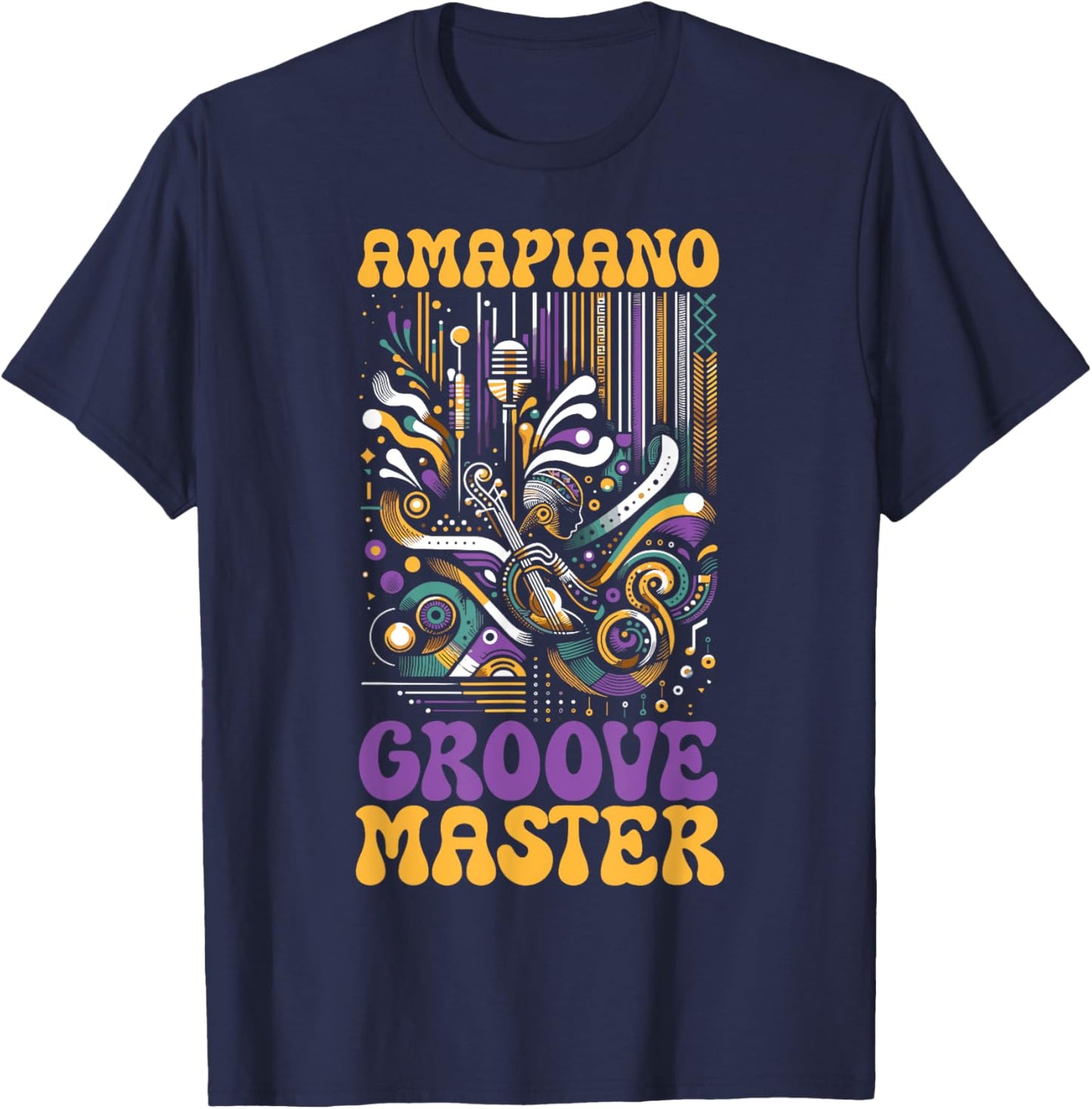 Amapiano South African Music Lover Afrobeat T-Shirt - T-Shirt | Navy