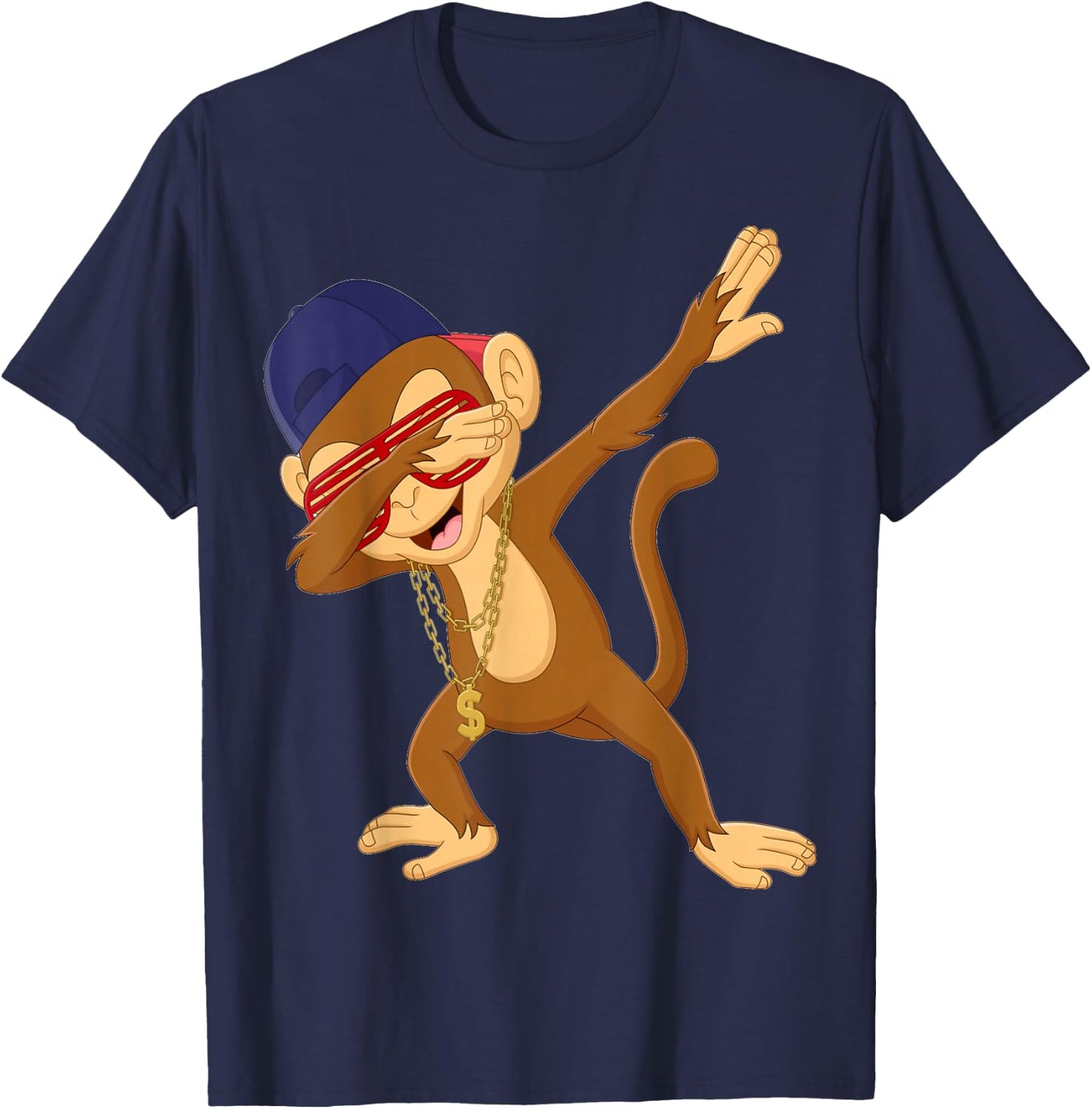 Dabbing Monkey Dab Dance Funny Monkey Graphic T-Shirt - T-Shirt | Navy