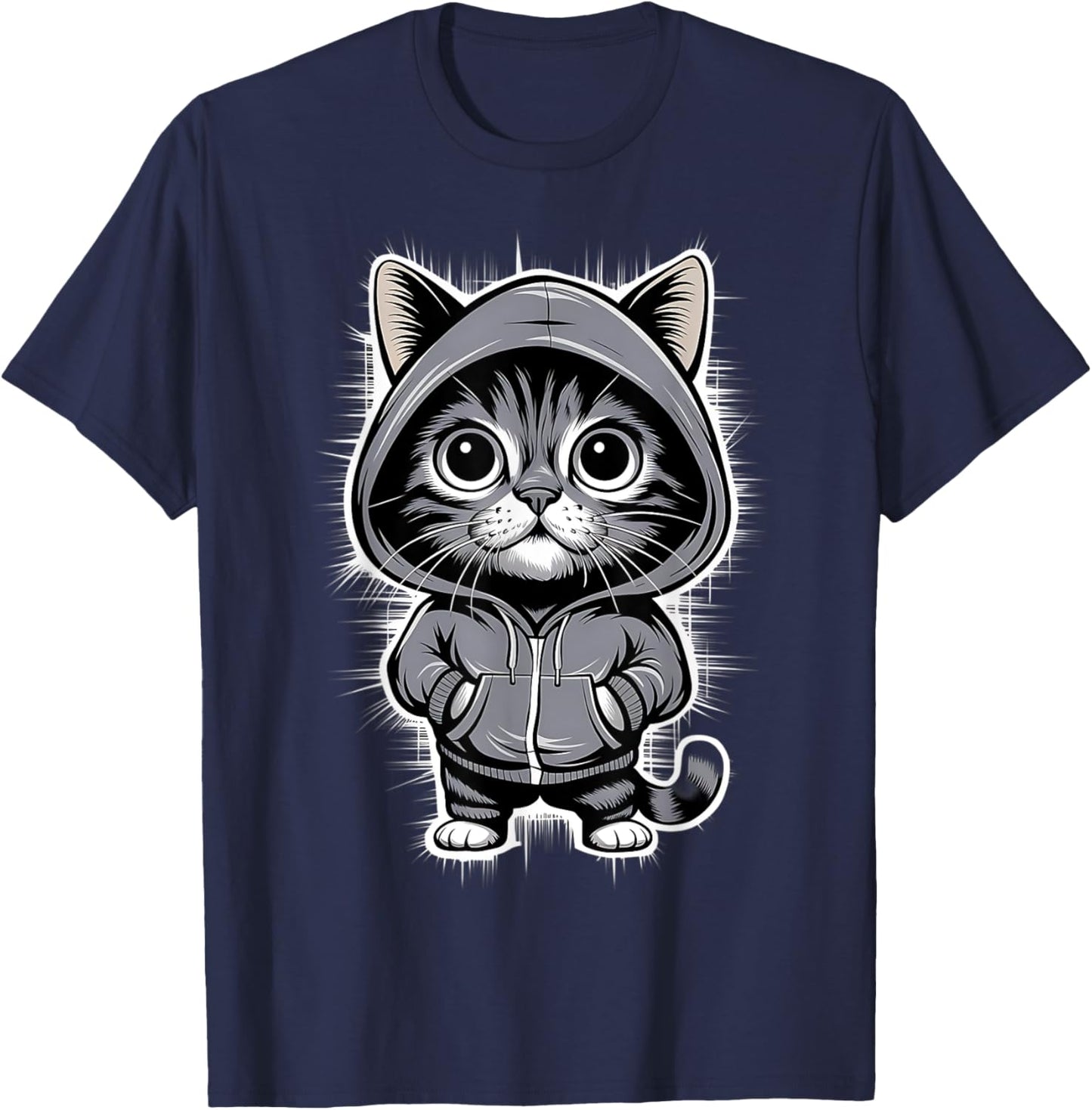 Adorable Cat Women Kids T-Shirt - T-Shirt | Navy