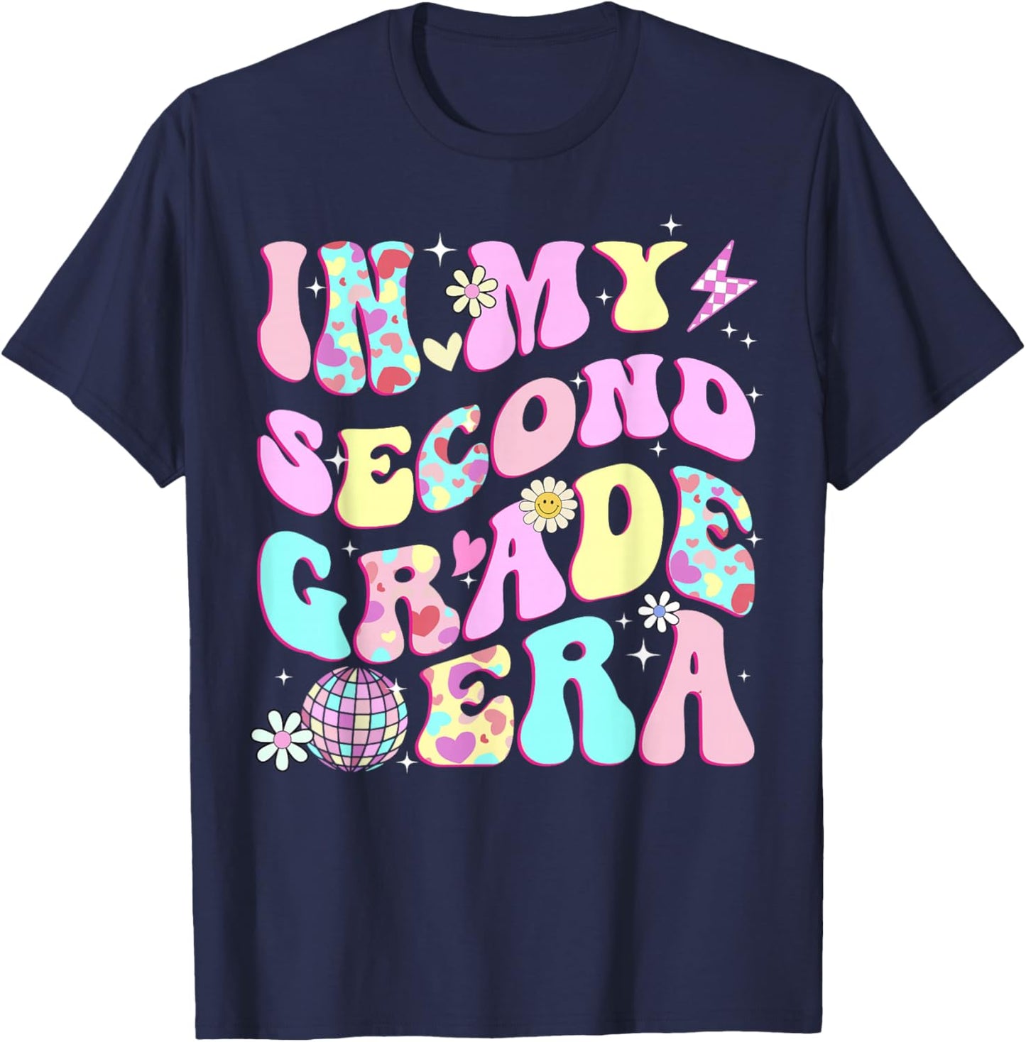 In My Second Grade Era Girl Back to School 2nd Grade Teacher T-Shirt - T-Shirt | Navy