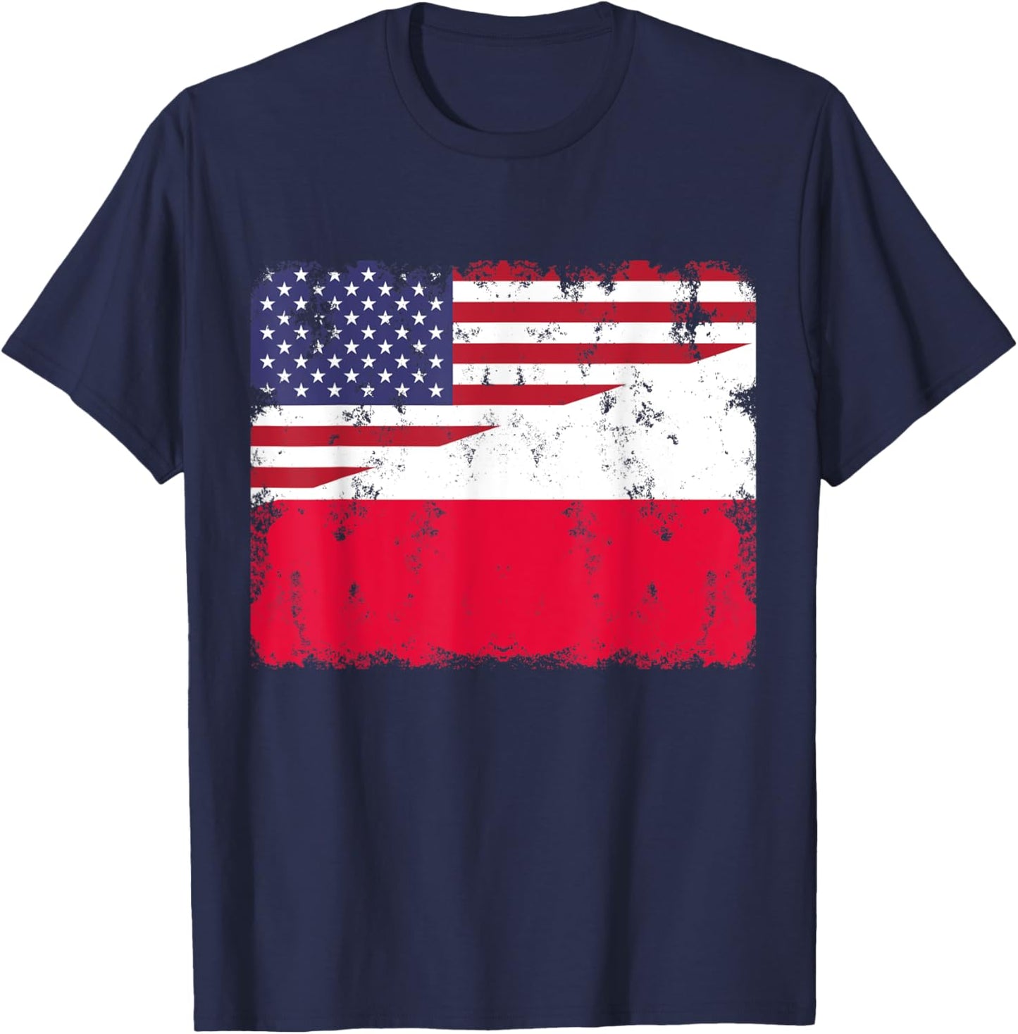 Poland Polska Polish American Flag Pride Heritage T-Shirt - T-Shirt | Navy