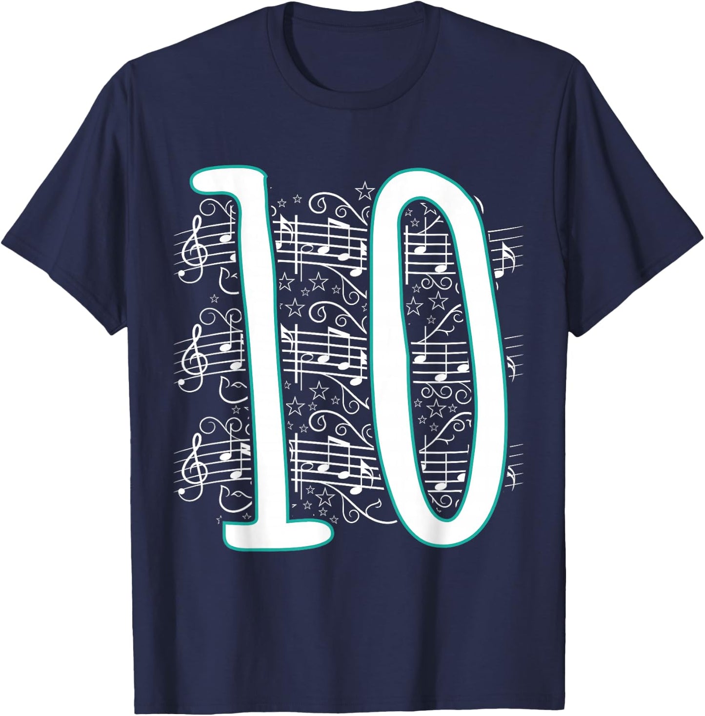 Music Lover - 10th Birthday Gift Design - Musician T-Shirt - T-Shirt | Navy