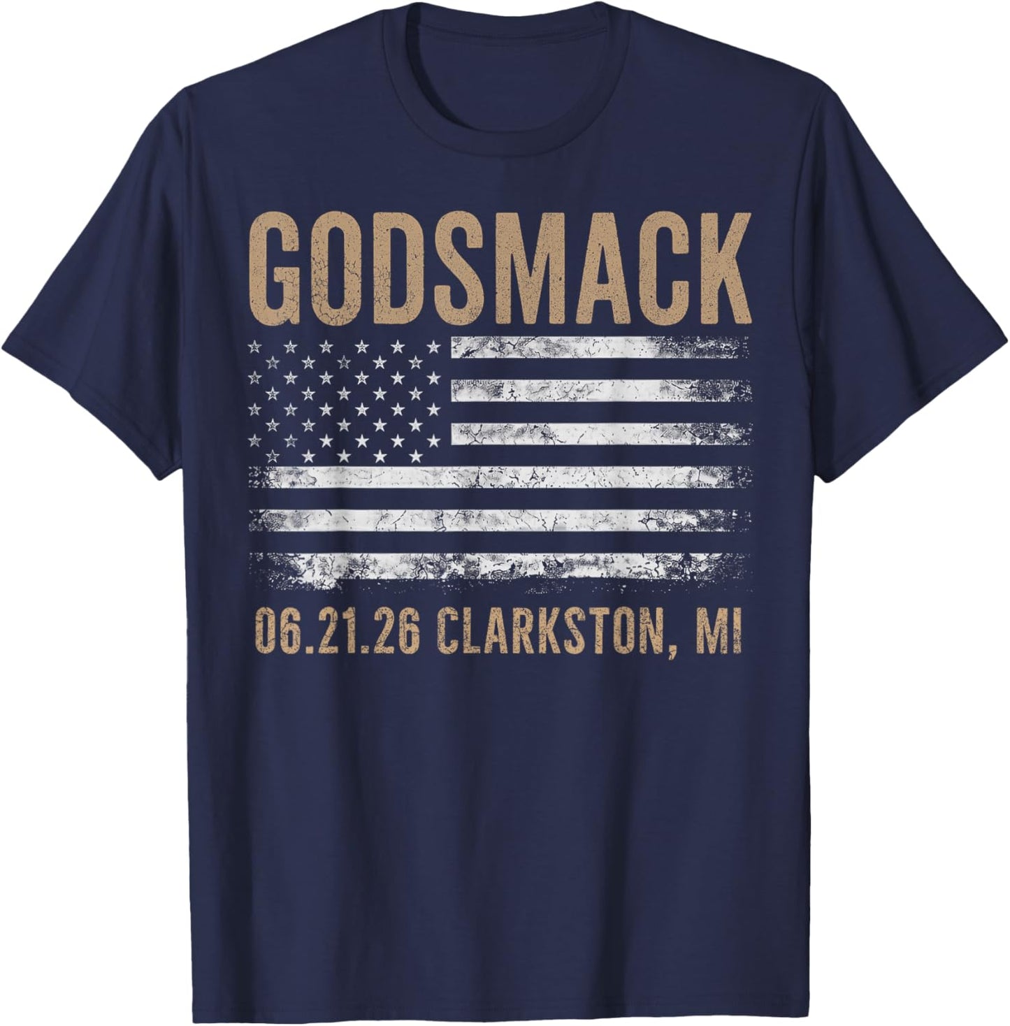 Godsmack The Rise of Rock 2026 Clarkston T-Shirt - T-Shirt | Navy