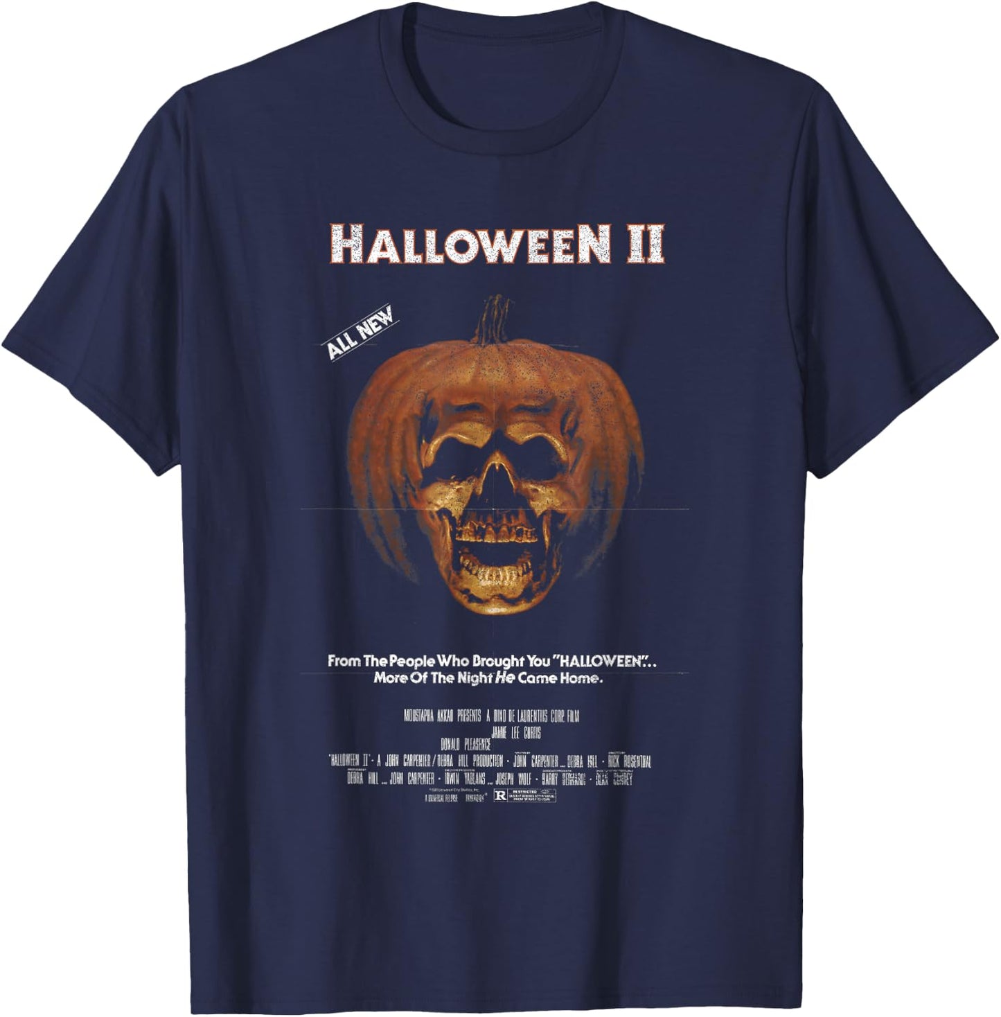 Halloween 2 Carved Pumpkin Poster T-Shirt - T-Shirt | Navy