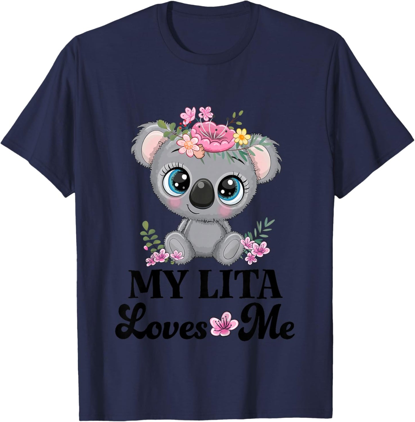 Kids My Lita Loves Me Granddaughter Koala T-Shirt - T-Shirt | Navy