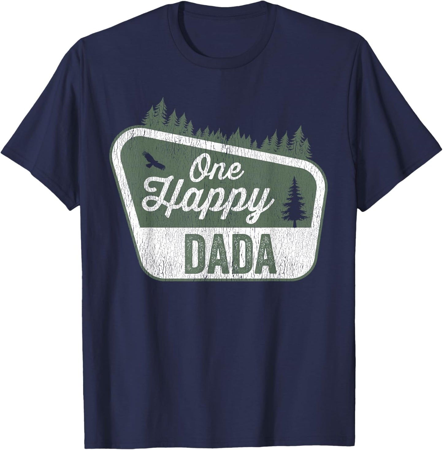 Happy Camper Matching Family by Foxio -Kids Black Small Modern Casual Short Sleeve T-Shirt - T-Shirt | Navy