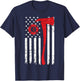 Wildland Firefighter Axe American Flag Fireman T-Shirt - T-Shirt | Navy