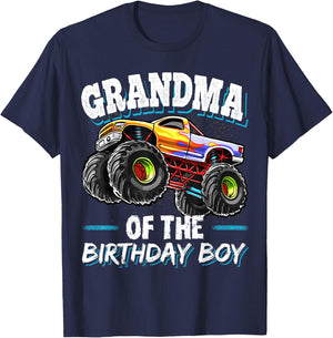 Grandma of the Birthday Boy Monster Truck Birthday Party T-Shirt - T-Shirt | Navy