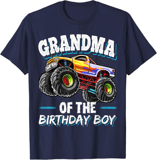 Grandma of the Birthday Boy Monster Truck Birthday Party T-Shirt - T-Shirt | Navy