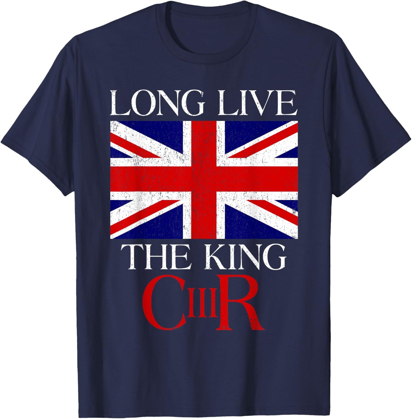King Charles III Gifts HRH CIIIR Welcome King Charles III T-Shirt - T-Shirt | Navy