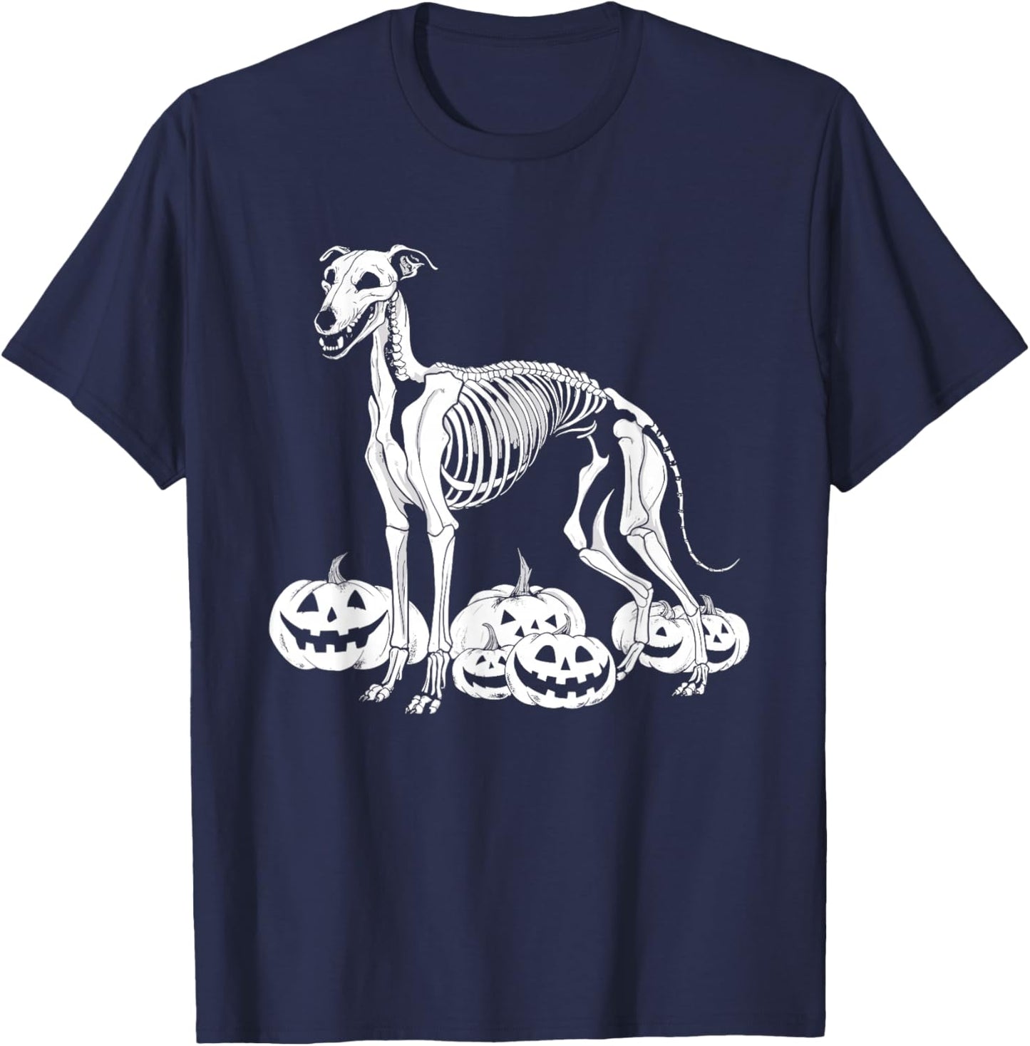 Whippet Skeleton Birthday Halloween Dog Kids T-Shirt - T-Shirt | Navy
