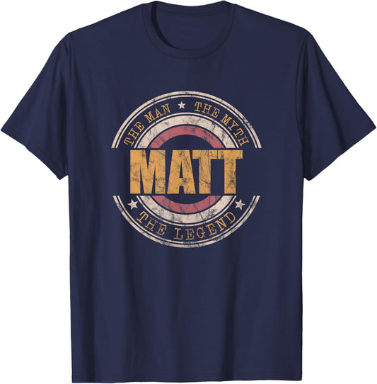 Matt The Man The Myth The Legend First Name Matt T-Shirt - T-Shirt | Navy