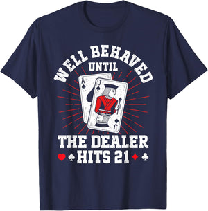 Black Jack Funny Casino Card Game T-Shirt - T-Shirt | Navy