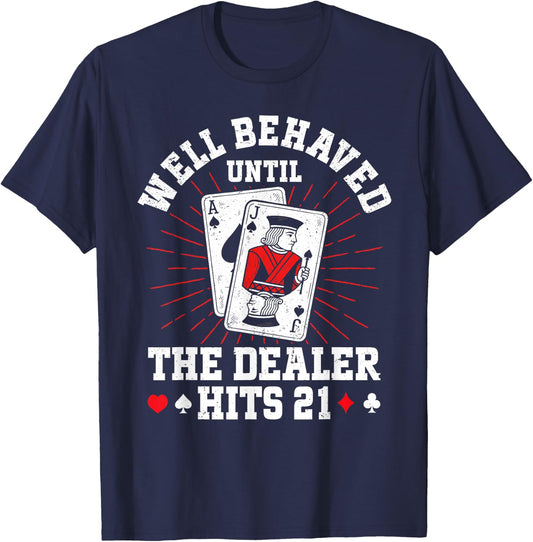 Black Jack Funny Casino Card Game T-Shirt - T-Shirt | Navy