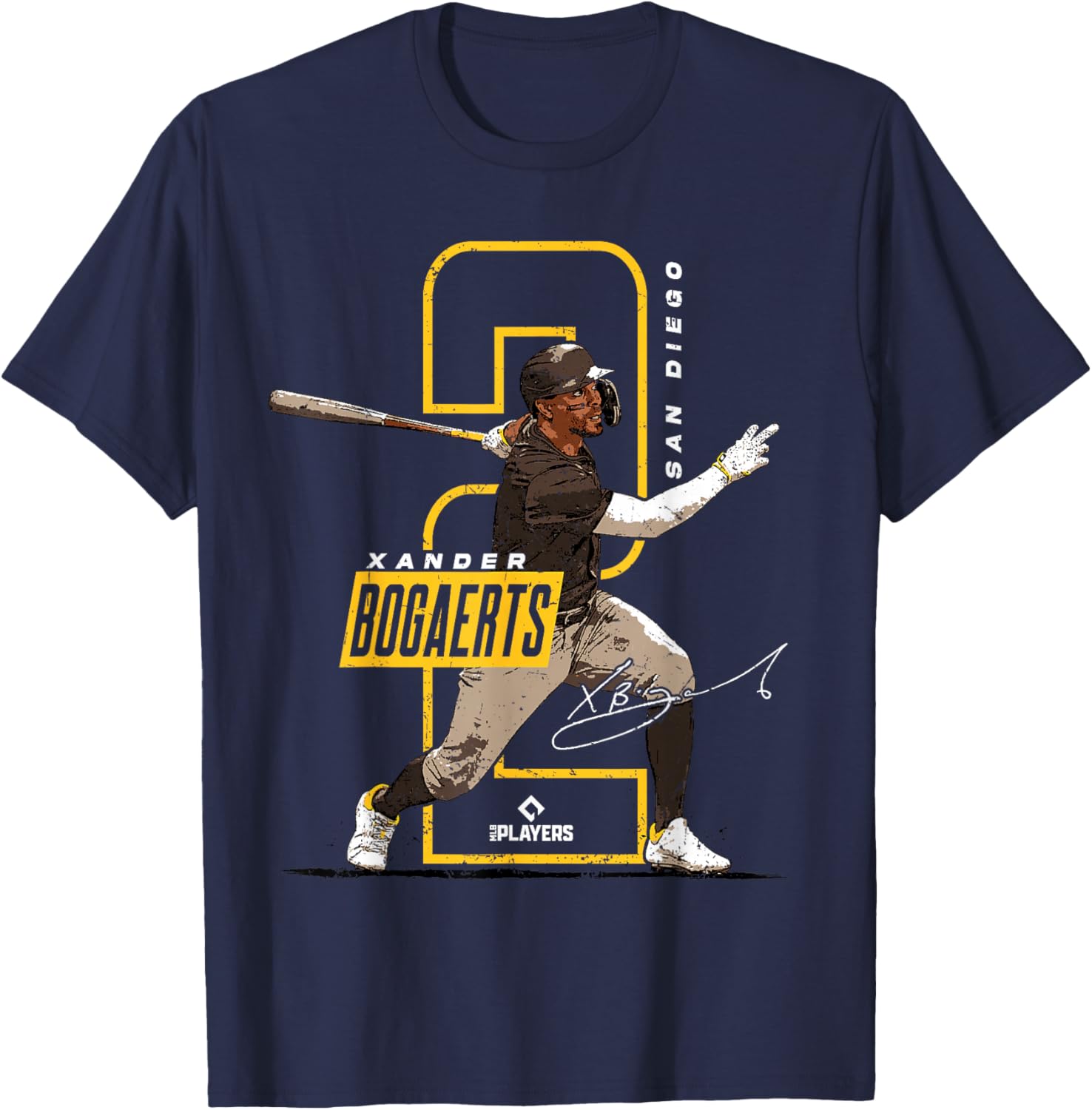 Xander Bogaerts | San Diego Baseball Players | MLBXBO3002 T-Shirt - T-Shirt | Navy