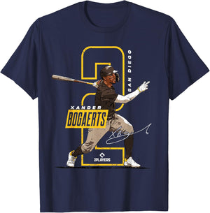 Xander Bogaerts | San Diego Baseball Players | MLBXBO3002 T-Shirt - T-Shirt | Navy