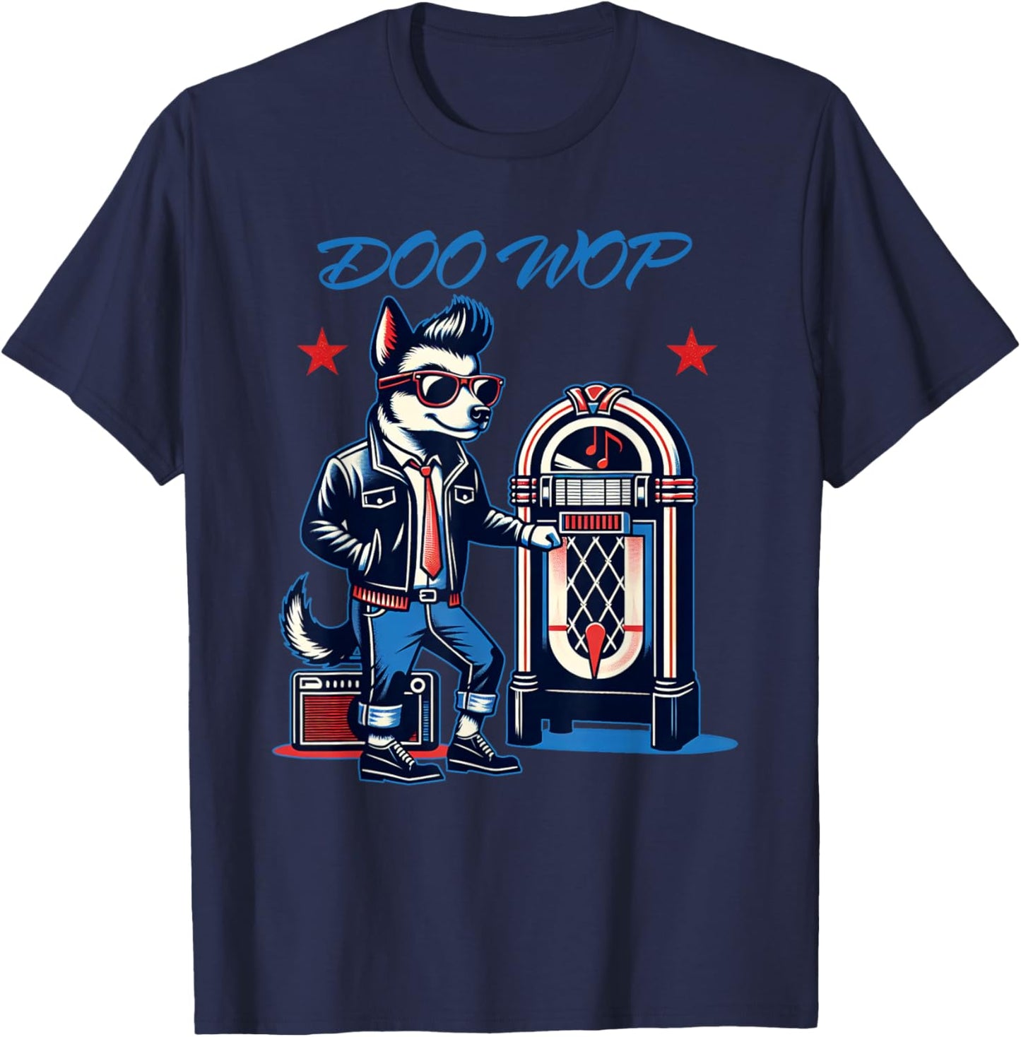 Rock N Roll 50s Sock Hop Dance Dog Doo Wop Rockabilly 1950s T-Shirt - T-Shirt | Navy