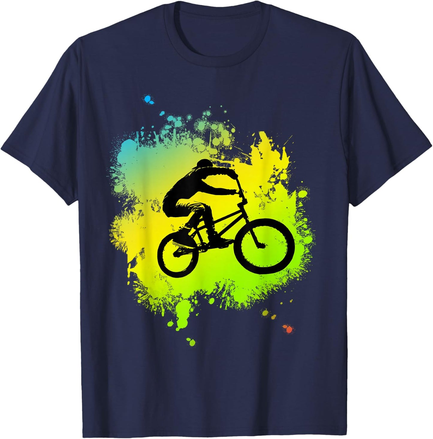 Bmx colouring Bike with nice Wheel, stunts, Pedals & Decks T-Shirt - T-Shirt | Navy