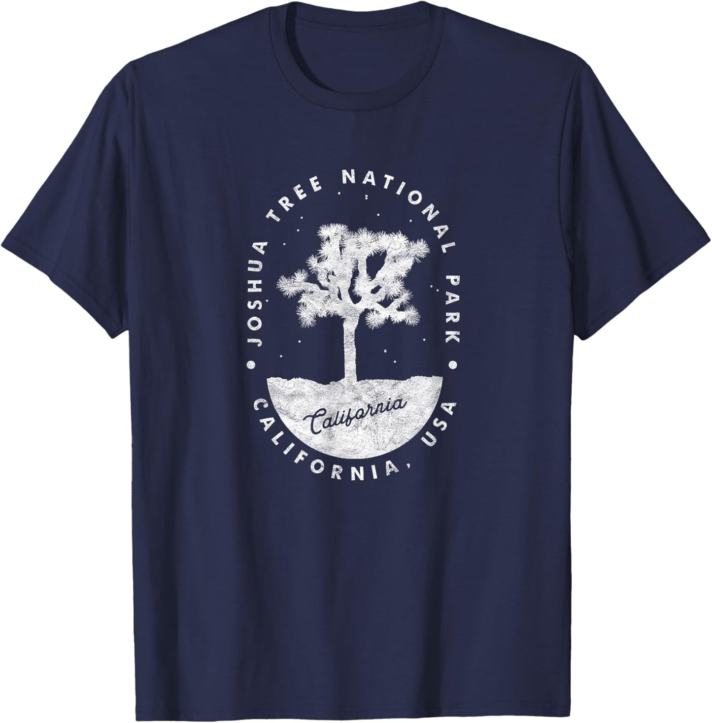 Joshua Tree National Park Night Retro Hipster T-Shirt - T-Shirt | Navy