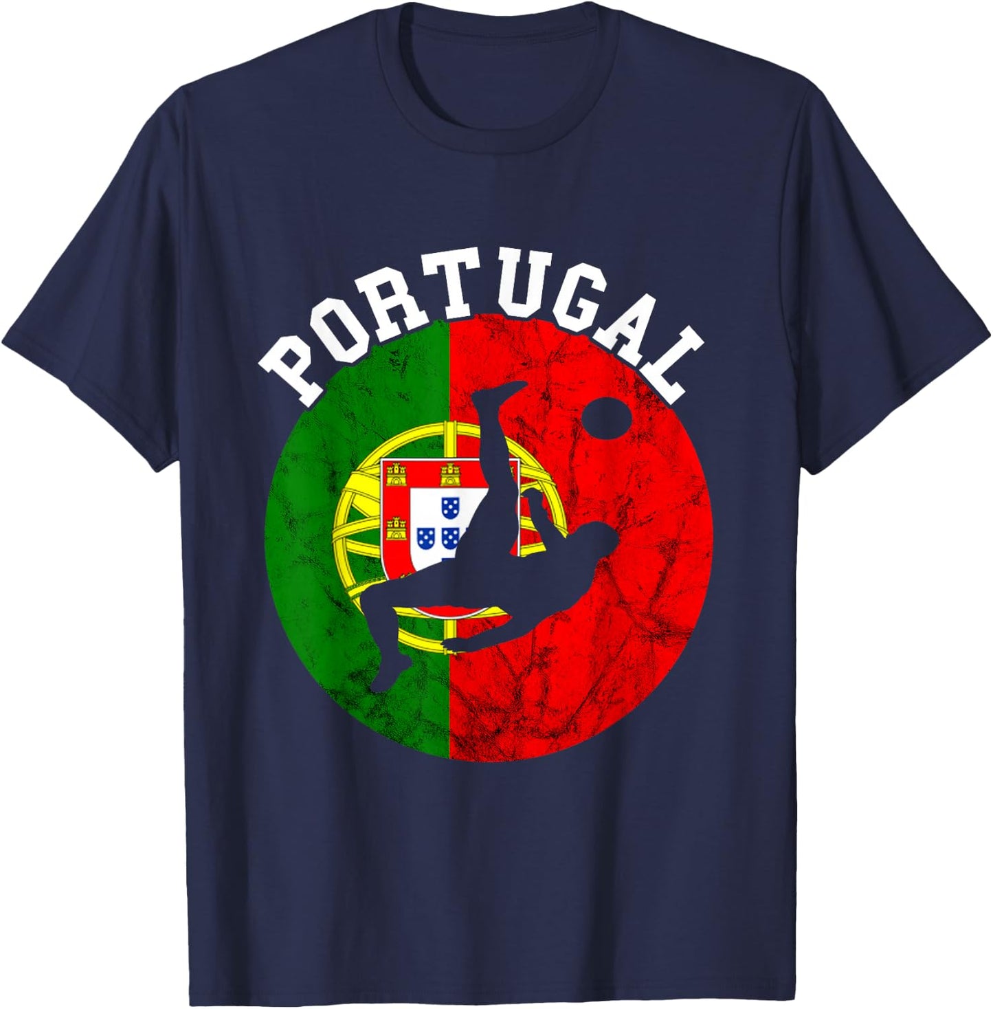 Portugal Soccer Futebol Portuguese Pride Portuguese Flag T-Shirt - T-Shirt | Navy