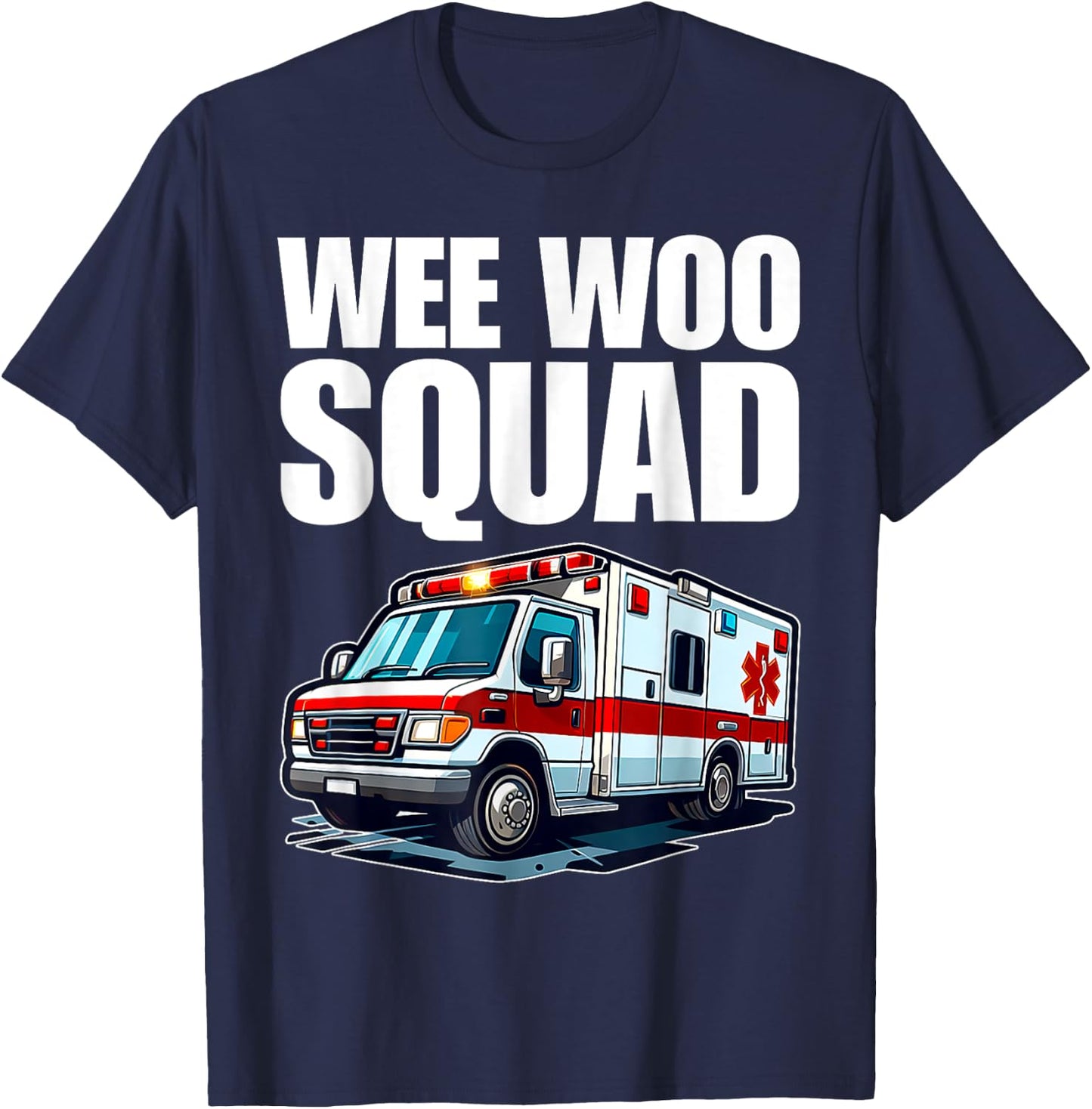 Wee Woo Squad Funny Ambulance EMT Humor For Kids T-Shirt - T-Shirt | Navy