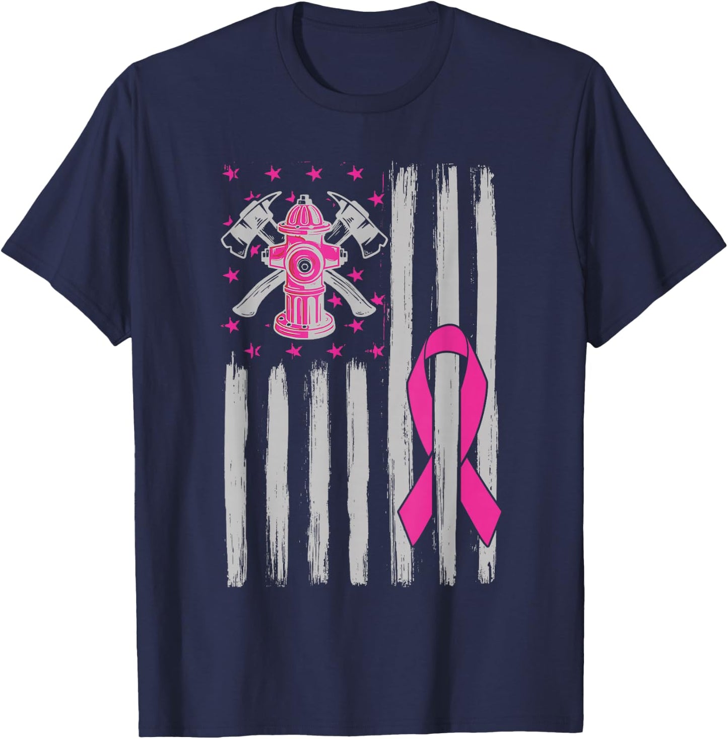 Firefighter Cancer Awareness Month T-Shirt - T-Shirt | Navy