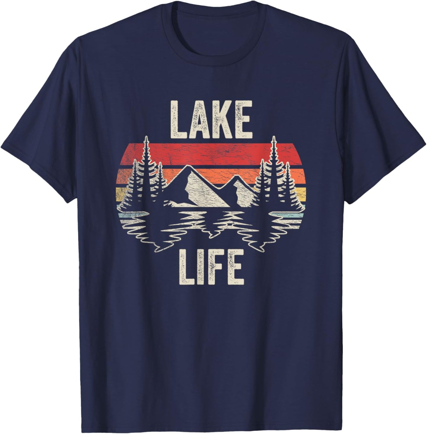 Vintage Lake life Shirt Wildlife Vacation Camper Love Lake T-Shirt - T-Shirt | Navy