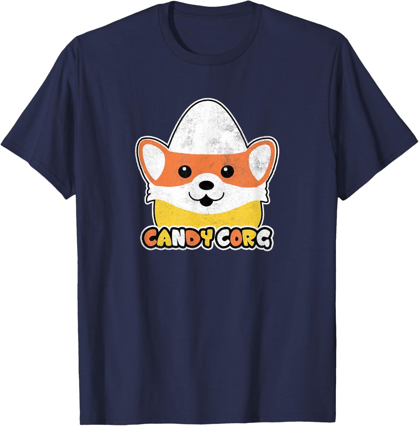 Candy Corn Corgi Halloween Dog Candy Corg Men Women Kids T-Shirt - T-Shirt | Navy