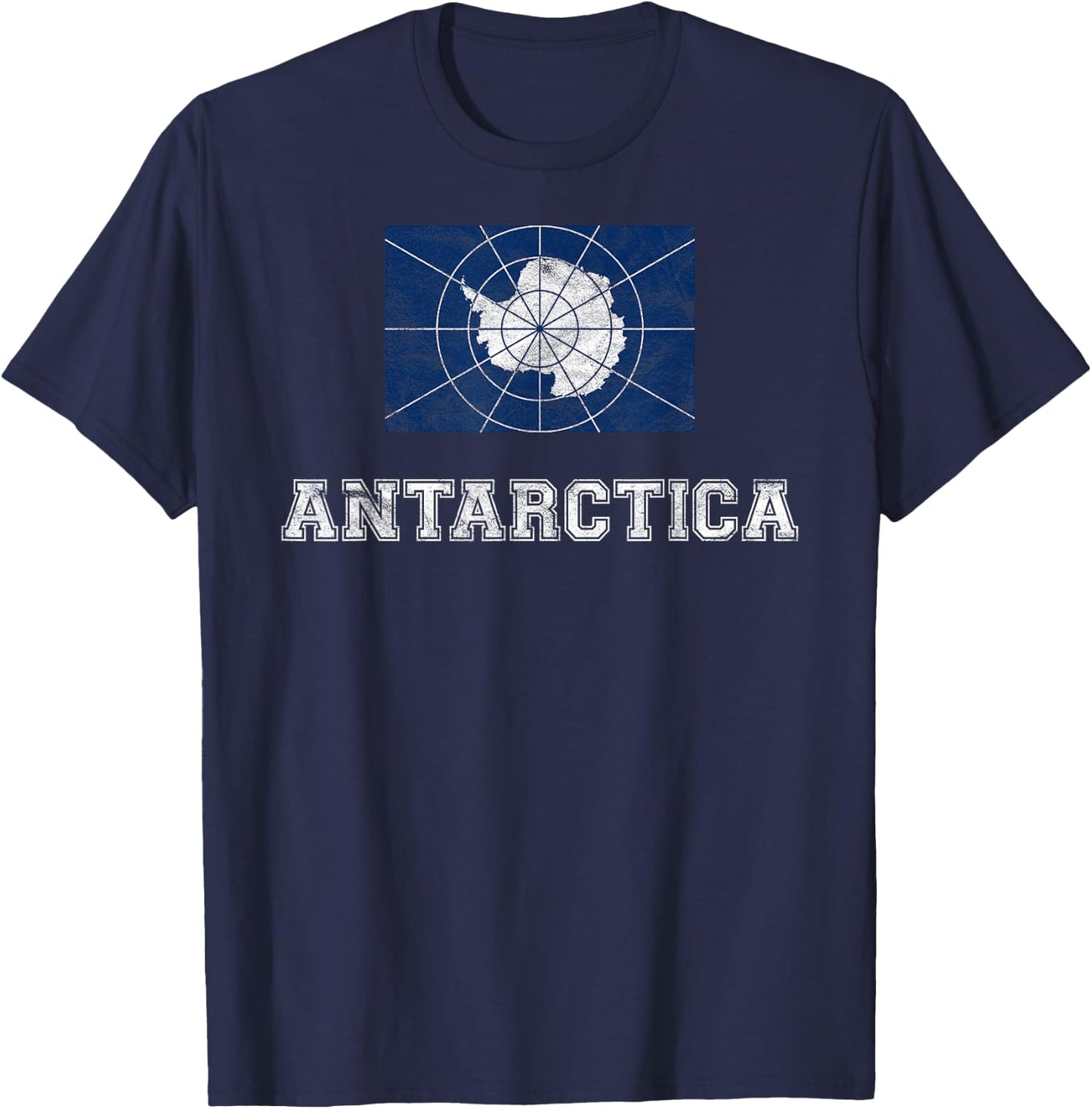 Antarctica Flag Vintage I Expedition Men Women Kids T-Shirt - T-Shirt | Navy