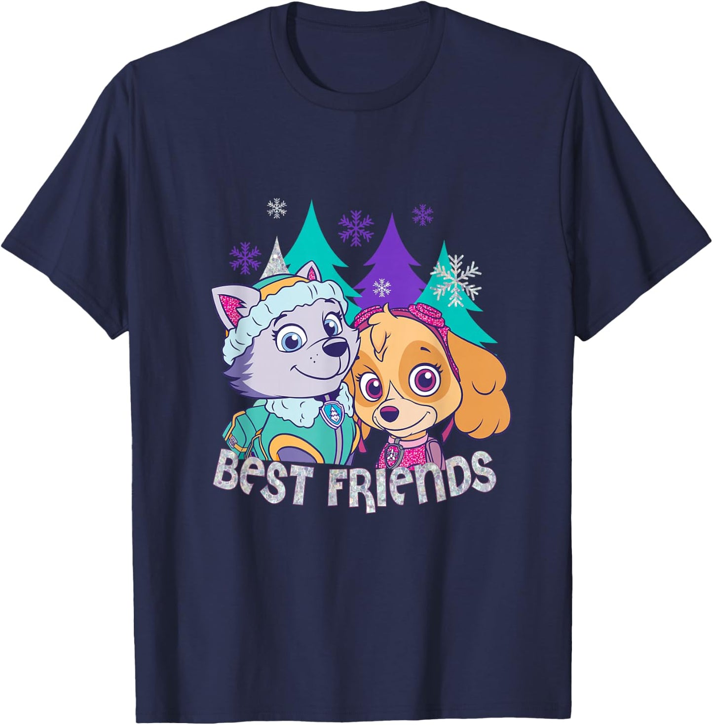 Paw Patrol Skye And Everest Best Friends T-Shirt - T-Shirt | Navy
