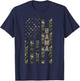 Bama Alabama United States Distressed Camo w US Flag T-Shirt - T-Shirt | Navy